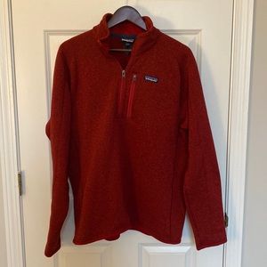 Patagonia Men's Better Sweater 1/4 Zip Pullover in Red, size L